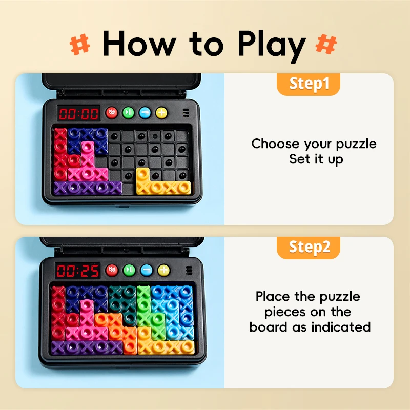 Timed Version IQ XOXO Logic Puzzle Game, 120 Challenges Travel Brain Teaser with Case, Educational Game for Kids Adults Gifts thumbnail 5