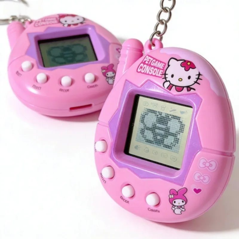 Cute Hello Kitty My Melody Electronic Pet Game Console Retro Virtual Pet Toy, Nostalgic Tamagotchi Style Keychain Pet for Girls thumbnail 2