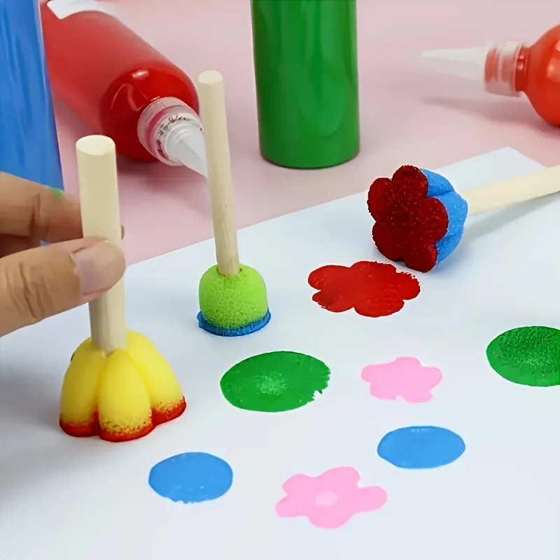 5Pcs/set Painting Sponge Brush Mini Colorful DIY Sponge Painting Tools for Kids Arts and Crafts thumbnail 5