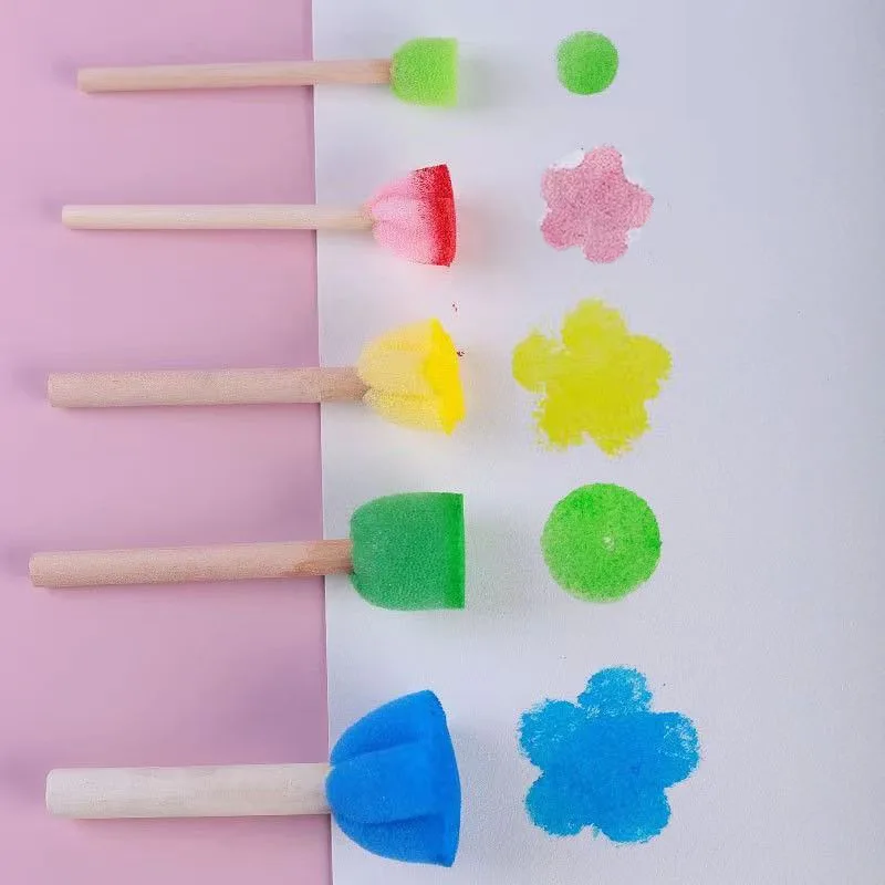 5Pcs/set Painting Sponge Brush Mini Colorful DIY Sponge Painting Tools for Kids Arts and Crafts thumbnail 6