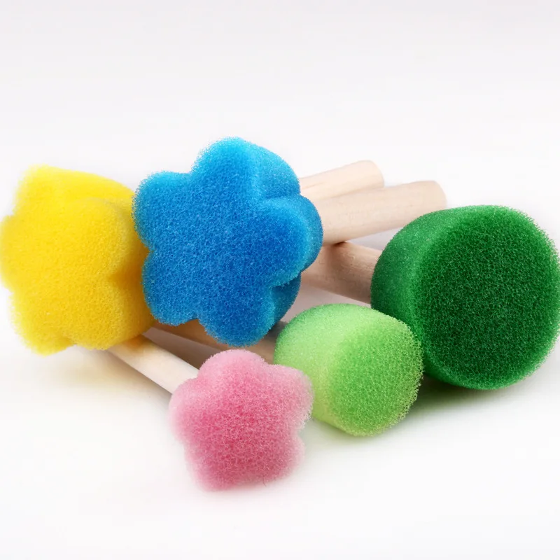 5Pcs/set Painting Sponge Brush Mini Colorful DIY Sponge Painting Tools for Kids Arts and Crafts thumbnail 4