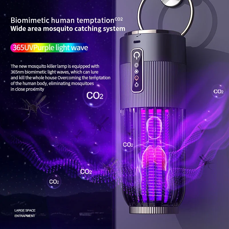 Lenovo 2 in 1 Mosquito Killer Lamp & Fly Trap Rechargeable Bug Zapper with UV Light Electric Mosquito Repellent for Indoor Home thumbnail 4