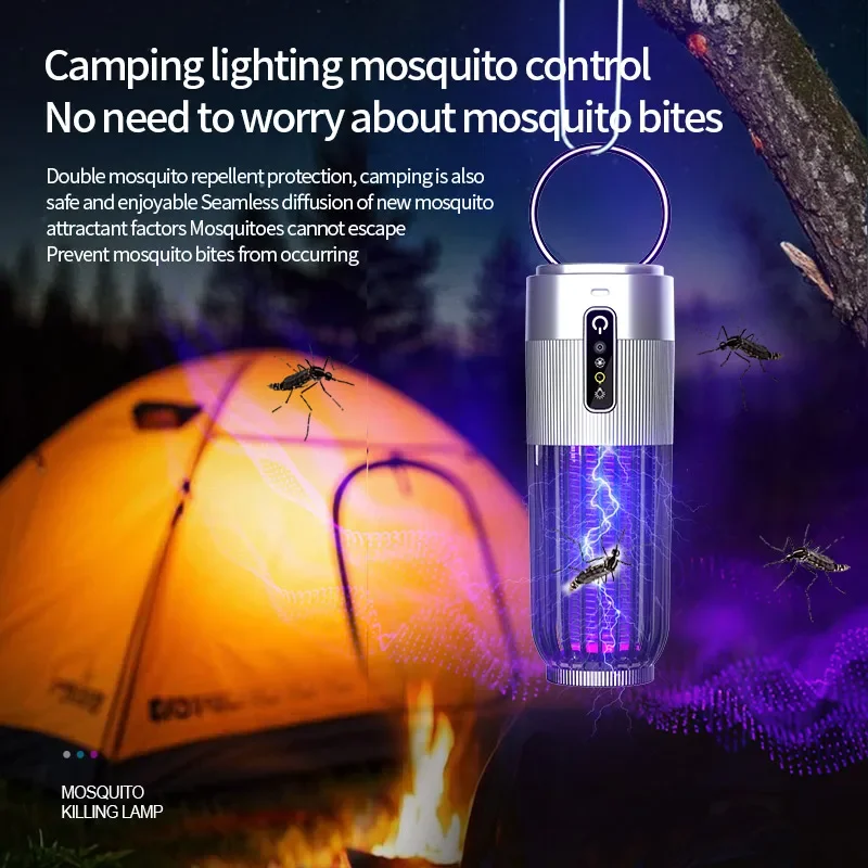 Lenovo 2 in 1 Mosquito Killer Lamp & Fly Trap Rechargeable Bug Zapper with UV Light Electric Mosquito Repellent for Indoor Home thumbnail 2