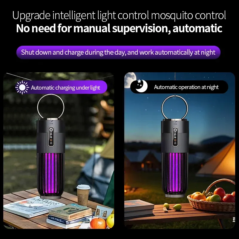 Lenovo 2 in 1 Mosquito Killer Lamp & Fly Trap Rechargeable Bug Zapper with UV Light Electric Mosquito Repellent for Indoor Home thumbnail 5