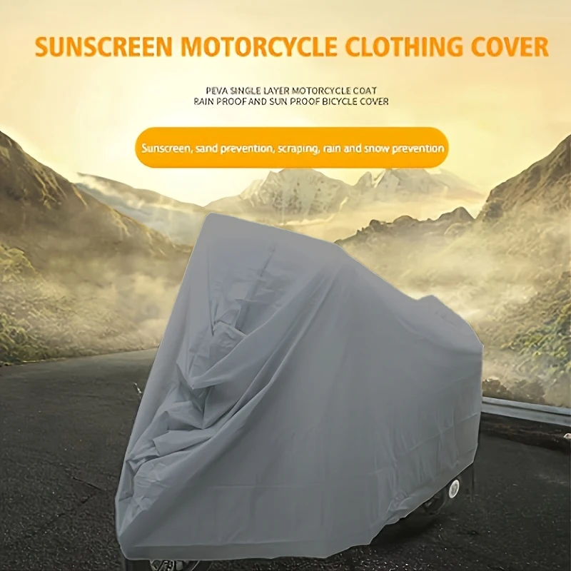 Rainproof, sunproof, dustproof, snowproof outdoor motorcycle all season cover. Universal motorcycle and bicycle outer cover thumbnail 3