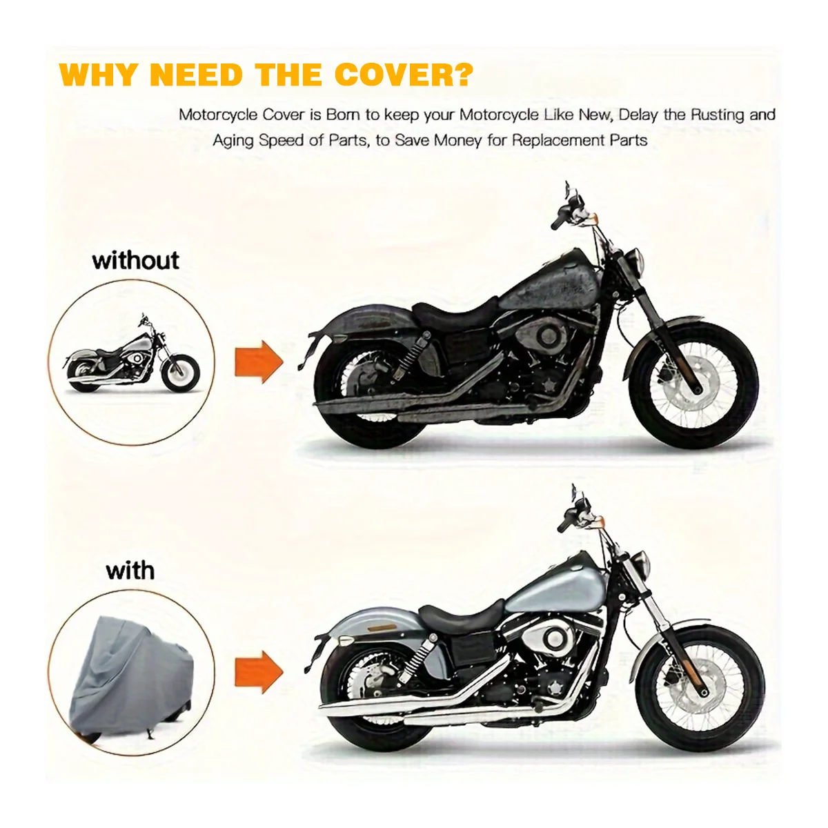 Rainproof, sunproof, dustproof, snowproof outdoor motorcycle all season cover. Universal motorcycle and bicycle outer cover thumbnail 4