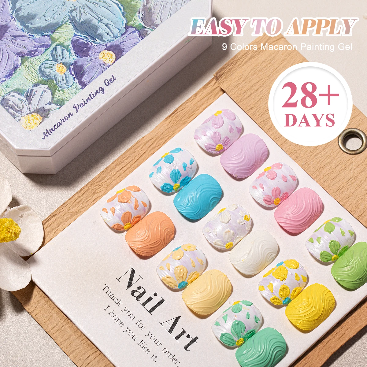 9-color Macaron series oil painting solid nail polish, nail art gel, bright color, high saturation cream texture thumbnail 4