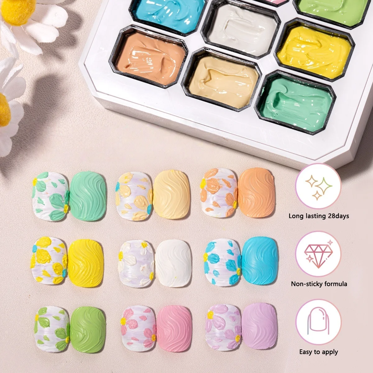 9-color Macaron series oil painting solid nail polish, nail art gel, bright color, high saturation cream texture thumbnail 6