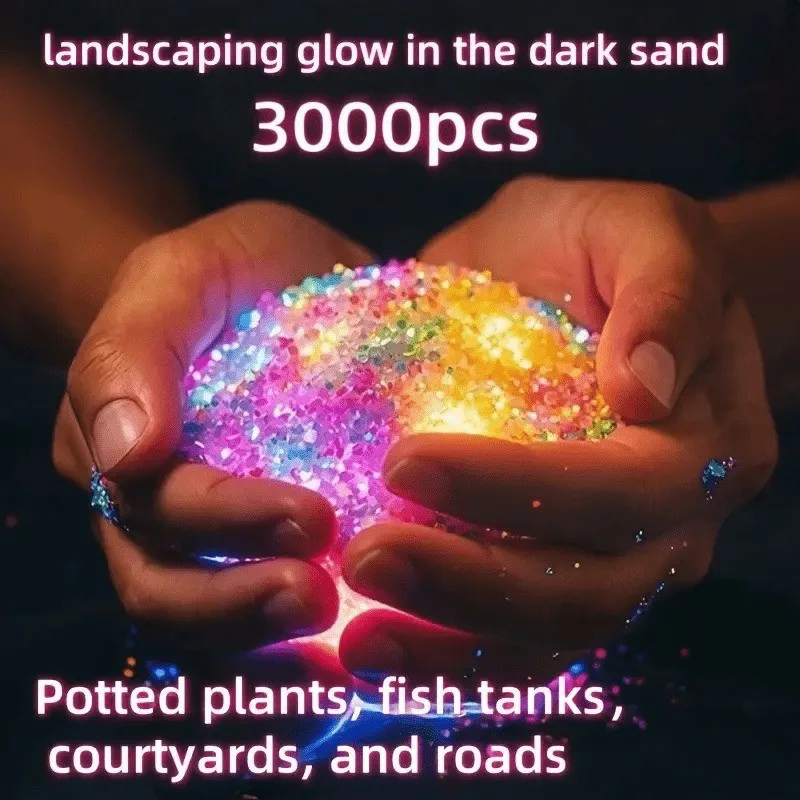 3000 PCS/Bag Luminous Garden Decoration Sand Used Garden Party Fish Tank Decoration Mini Reusable Outdoor Scenery Accessories
