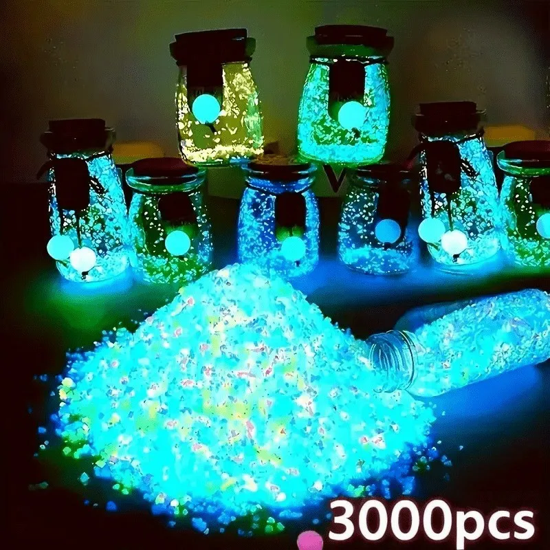 3000 PCS/Bag Luminous Garden Decoration Sand Used Garden Party Fish Tank Decoration Mini Reusable Outdoor Scenery Accessories thumbnail 2