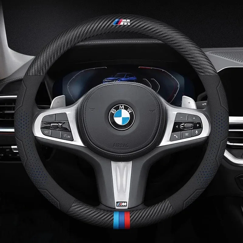 Car Steering Wheel Covers For BMW M E39 E46 E60 E70 E72 E80 E82 E90 E92 G01 G05 G10 G20 G30 F01 F05 F10 F15 F20 F25 F33 M3 M4 M5 thumbnail 2