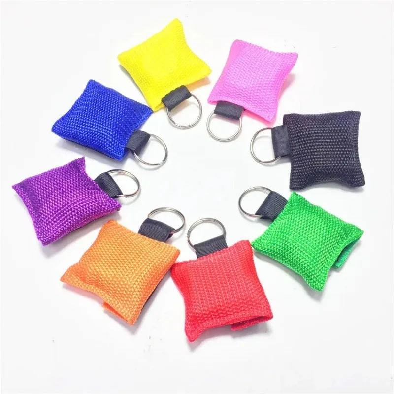 Keychain First Aid Emergency Face Shield CPR Mask Outdoor Rescue Tools Jetting Resuscitator Mask thumbnail 2