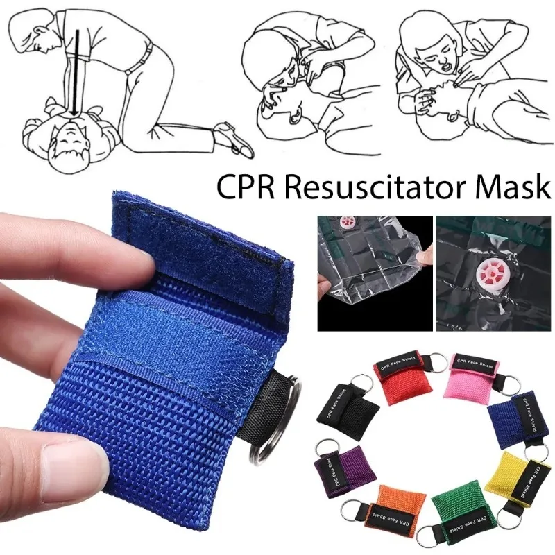 Keychain First Aid Emergency Face Shield CPR Mask Outdoor Rescue Tools Jetting Resuscitator Mask thumbnail 4