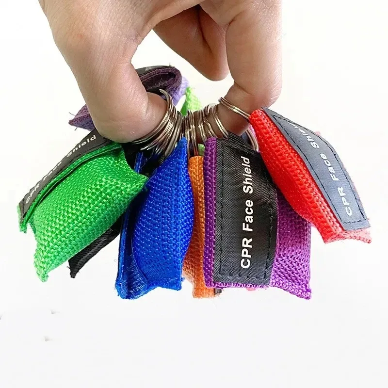 Keychain First Aid Emergency Face Shield CPR Mask Outdoor Rescue Tools Jetting Resuscitator Mask thumbnail 5