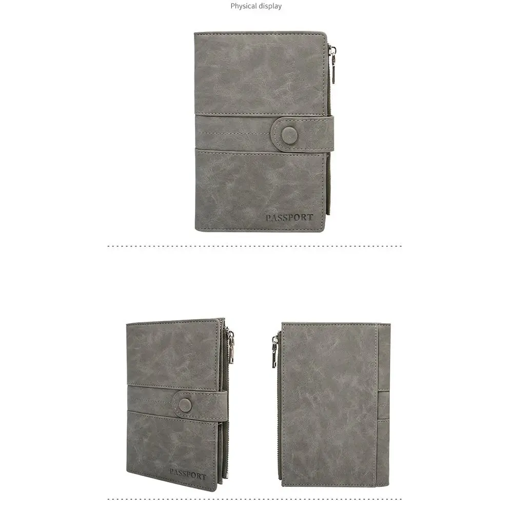 Creative RFID Anti-Theft PU Passport Bag Purse Passport Cover Travel Wallet Multifunctional RFID Anti-theft Card Storage Bag Men thumbnail 2