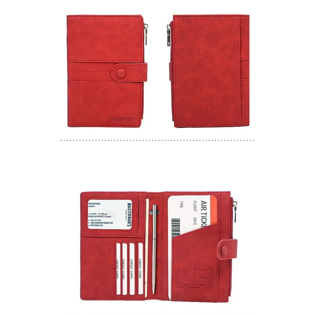 Creative RFID Anti-Theft PU Passport Bag Purse Passport Cover Travel Wallet Multifunctional RFID Anti-theft Card Storage Bag Men thumbnail 3