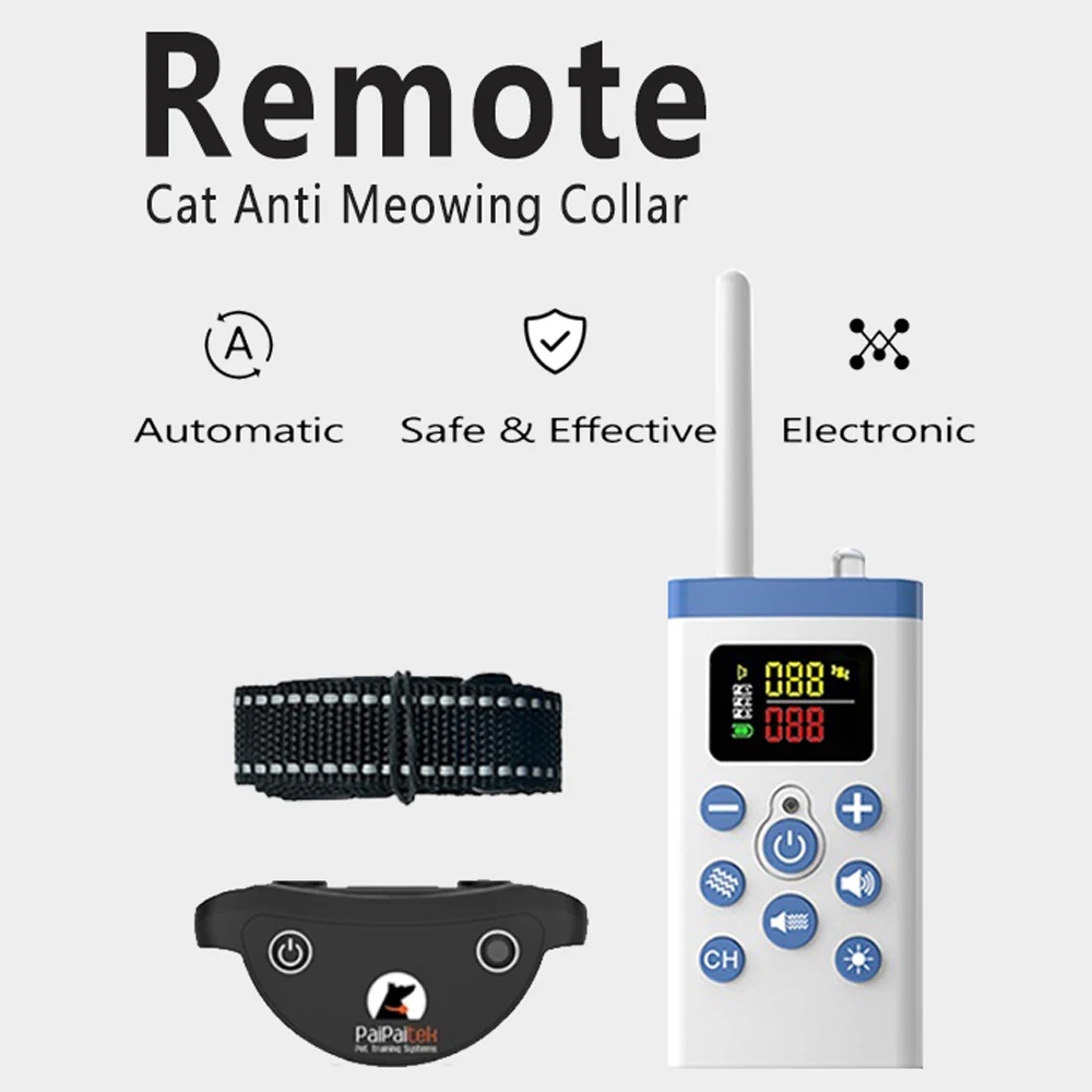 Cat No Shock Collar with Remote,Cat Training Collar,Cat Stop Meowing Collar, Remote Control/Automatic Anti-Meow for Cats thumbnail 5