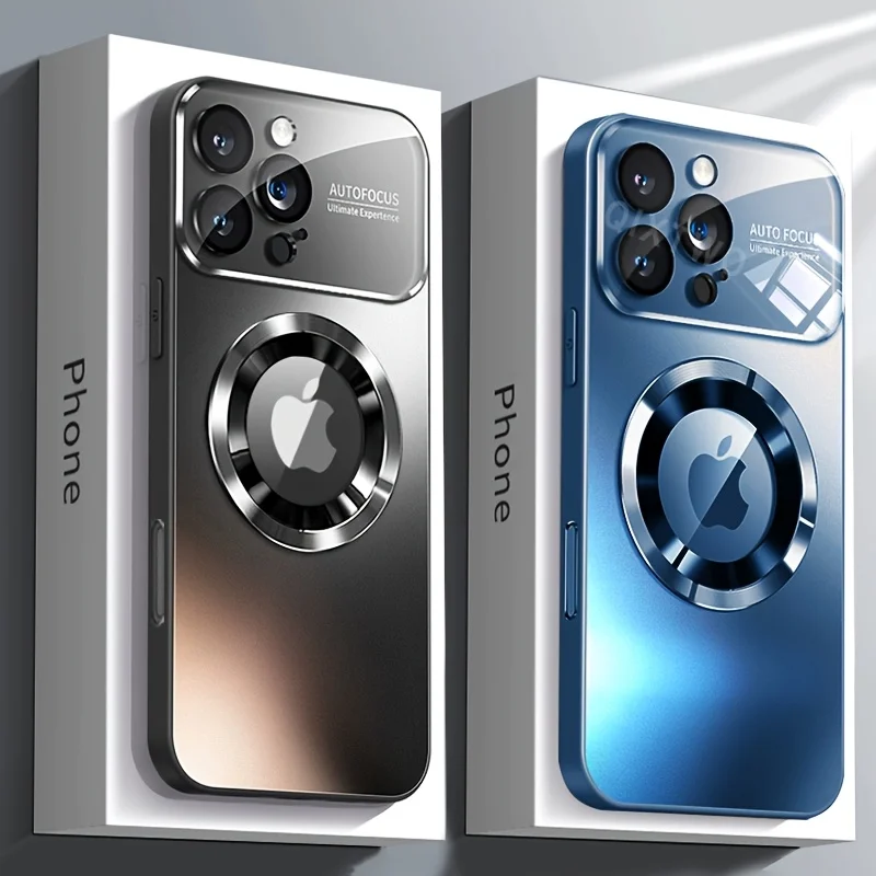 New Luxury Glass Camera for Magesafe Magnetic Wireless Charge Case for IPhone 17 13 12 11 Pro Max 16 15 14 Plus Shockproof Cover