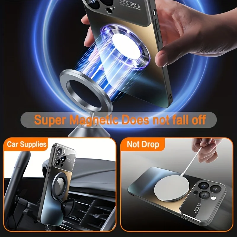 New Luxury Glass Camera for Magesafe Magnetic Wireless Charge Case for IPhone 17 13 12 11 Pro Max 16 15 14 Plus Shockproof Cover thumbnail 6