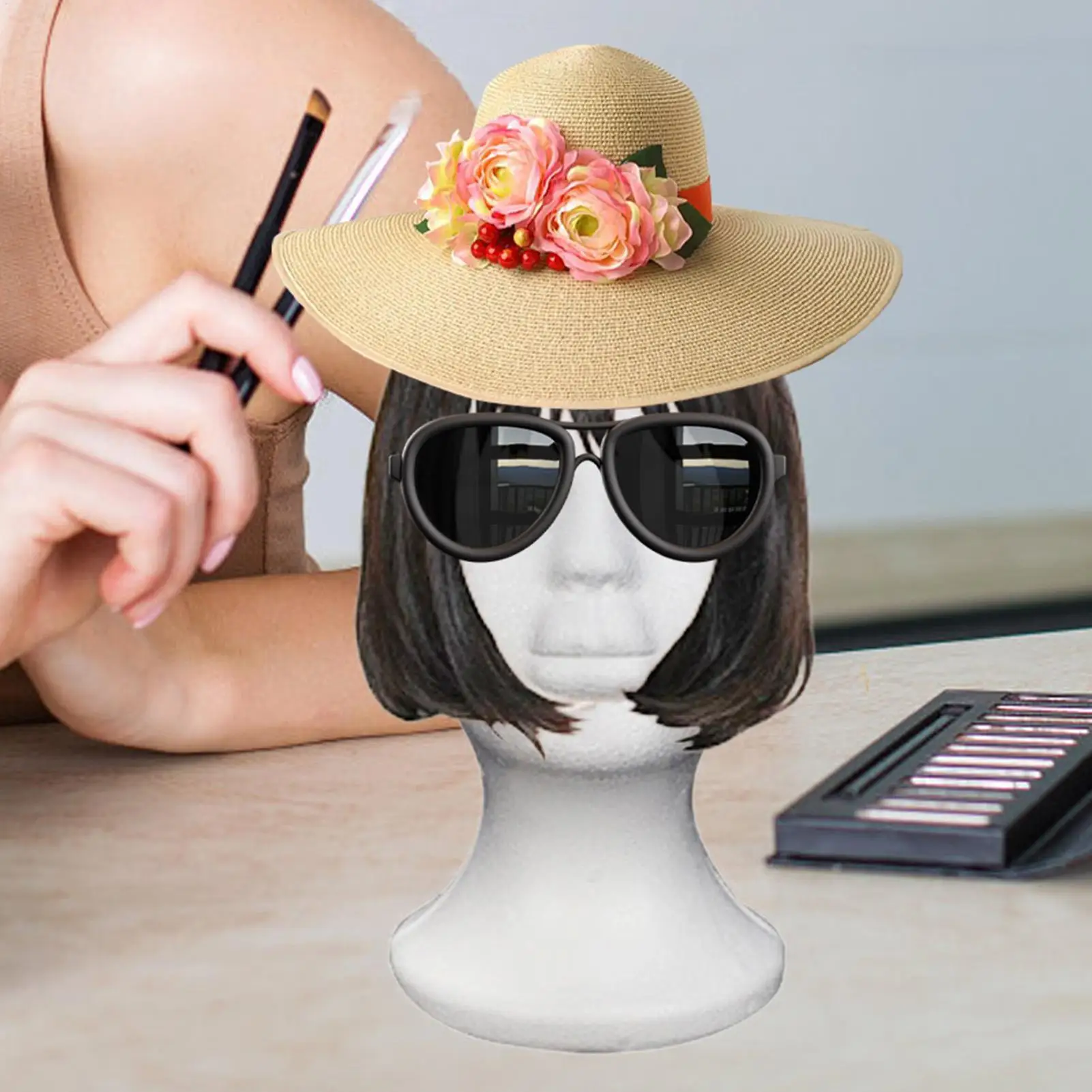 Fashion Female model head Foam Mannequin Hat Caps Wig Women Head Display Holder Model Training Head Mannequins thumbnail 2