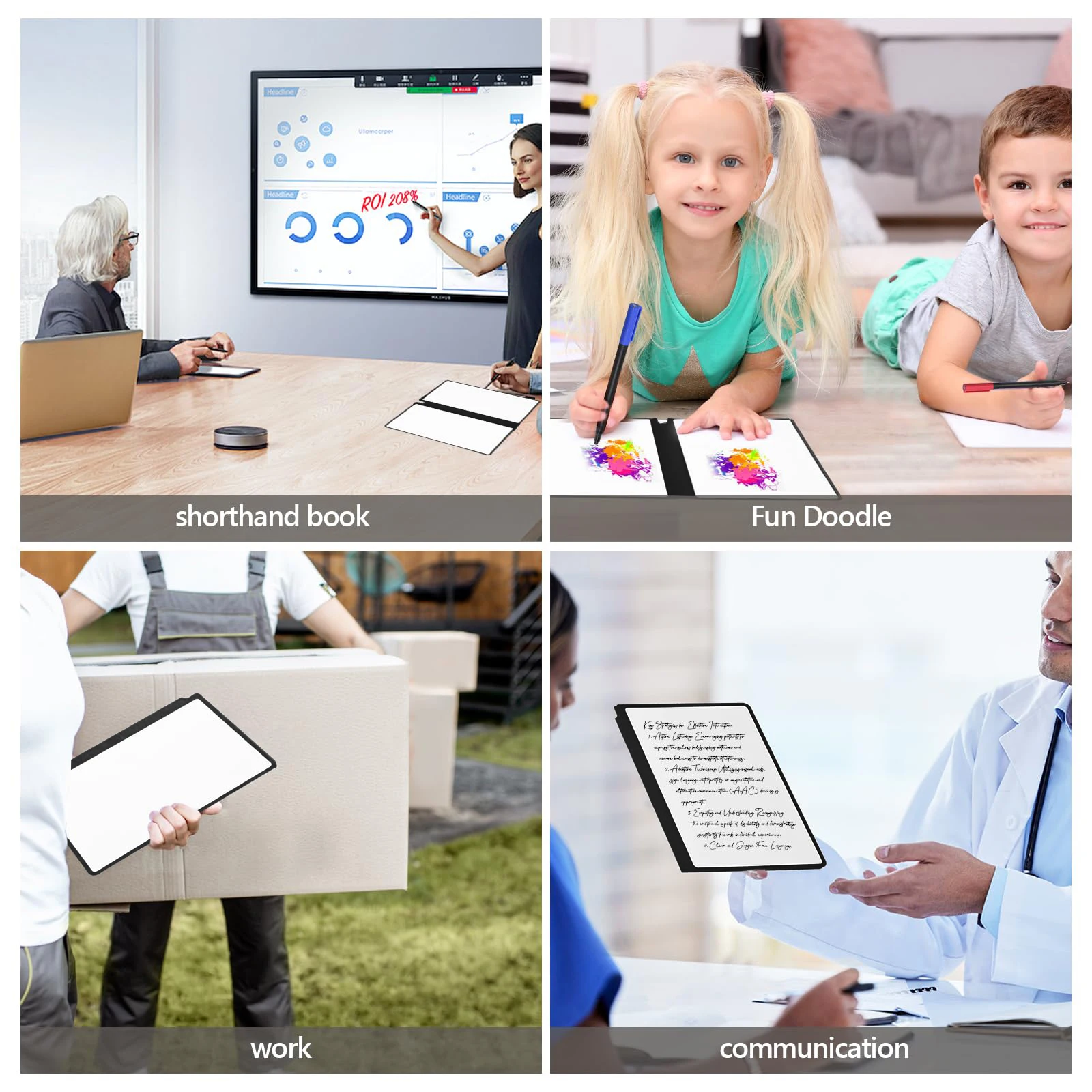 Reusable A5 Dry Erase Notebook Include a Wipeable Pen and Rag,Whiteboard Wipeable Notebook PU Hardcover for Office,Taking Notes thumbnail 6
