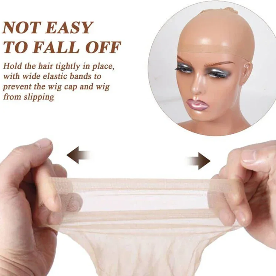 50Pcs HD Wig Caps High Quality Transparent HD Hair Nets Weave Nylon Stretchy Lace Front Wig Cap for Women Men Light Brown thumbnail 5