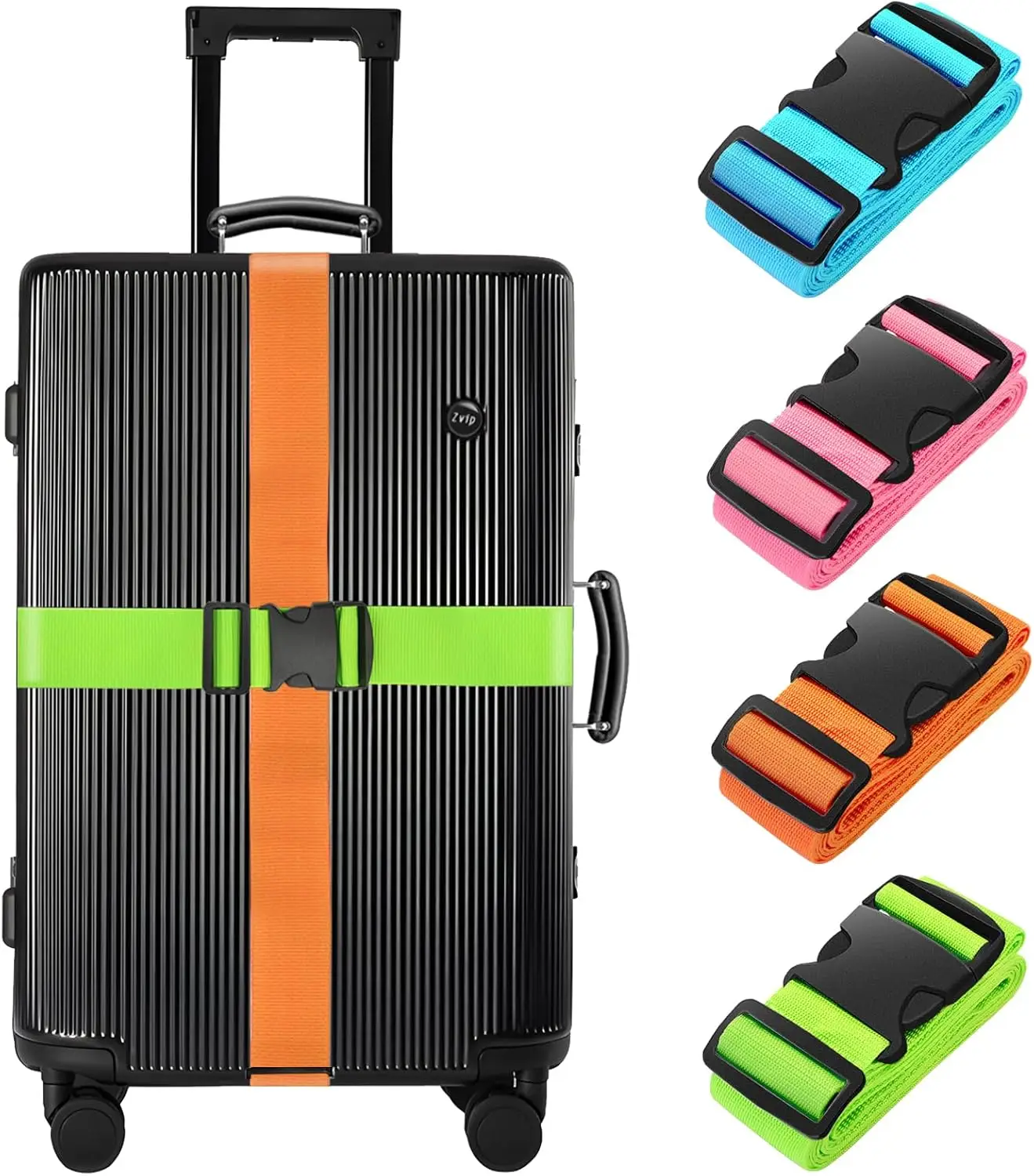 4 Pack Luggage Strap Suitcase Belts Elastic Telescopic Travel Bag Belt for Suitcase Fixed Belt Travel Buckle Strap Baggage Belts