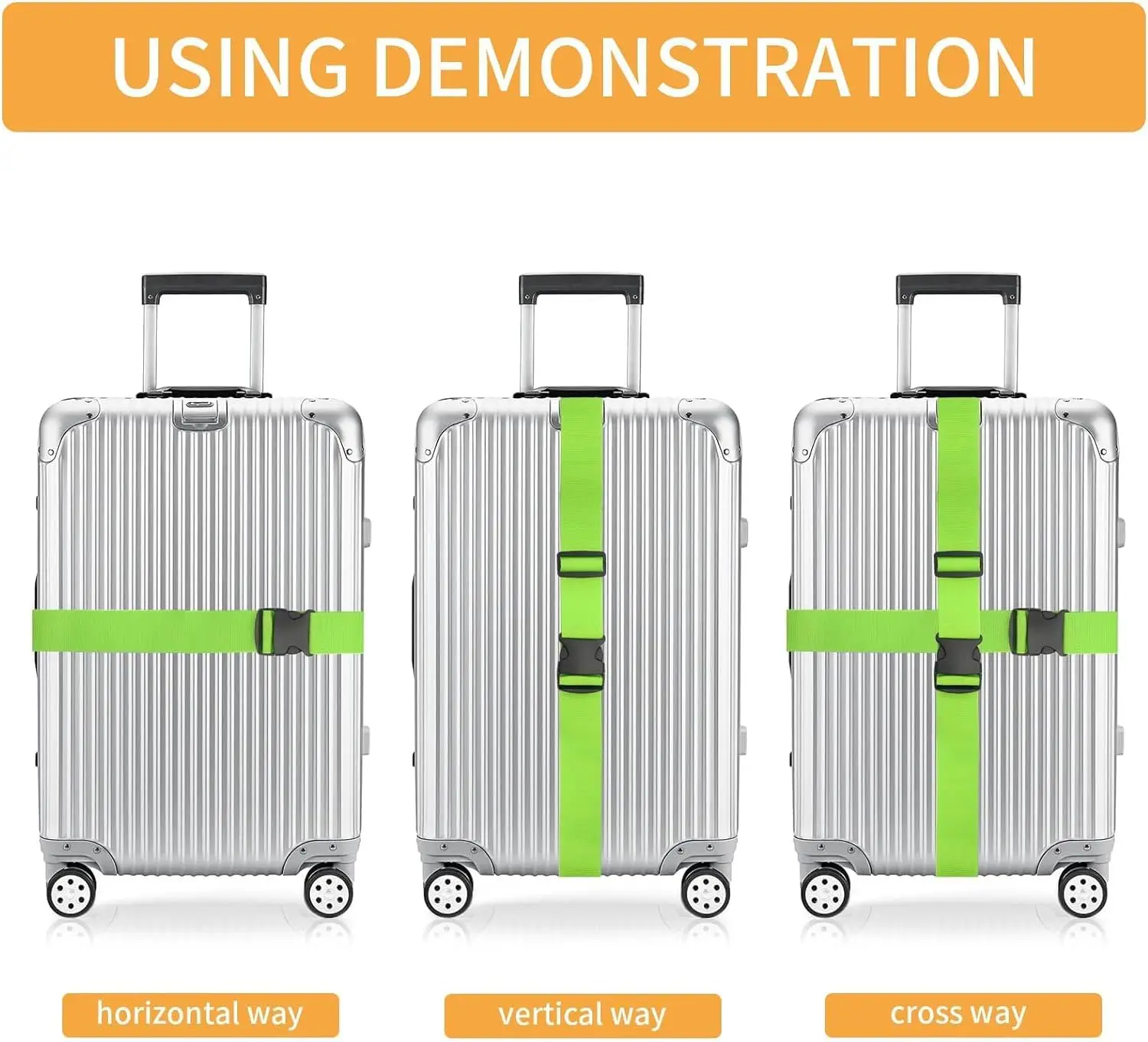 4 Pack Luggage Strap Suitcase Belts Elastic Telescopic Travel Bag Belt for Suitcase Fixed Belt Travel Buckle Strap Baggage Belts thumbnail 3