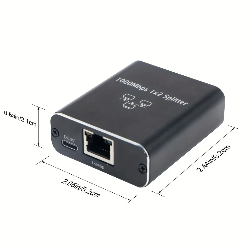 1 to 2 Gigabit Ethernet Splitter RJ45 LAN Network Adapter 1000Mbps Internet Switch Hub thumbnail 2