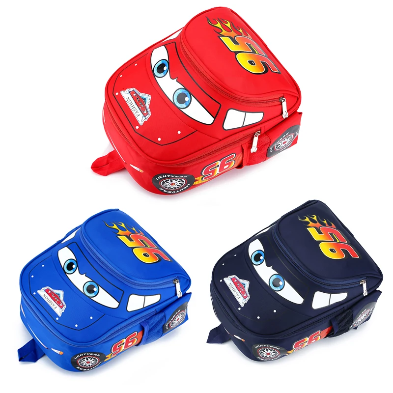 Lightning McQueen car-shaped pattern splash-proof lightweight backpack for kids and boys