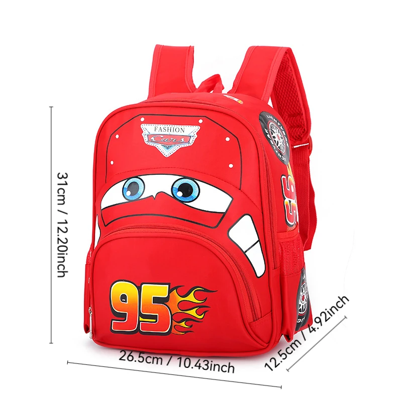 Lightning McQueen car-shaped pattern splash-proof lightweight backpack for kids and boys thumbnail 2