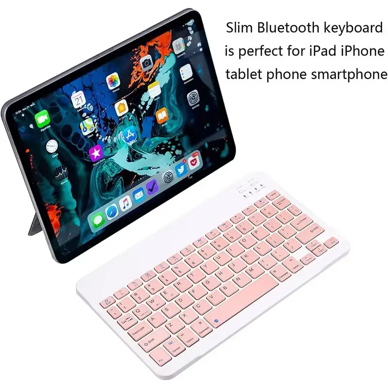 Universal Wireless Bluetooth Keyboard and Mouse Set for iPad, Xiaomi, Samsung, Lenovo Tablets - Multi-Color Office Keyboard thumbnail 5