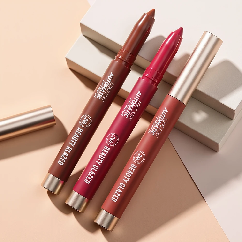 Beauty Glazed 12 Color Lipstick,Long Stay Automatic Lip Crayon, No Smudge,Long Wear, Makes The Three-Dimensional Lip Styling thumbnail 3