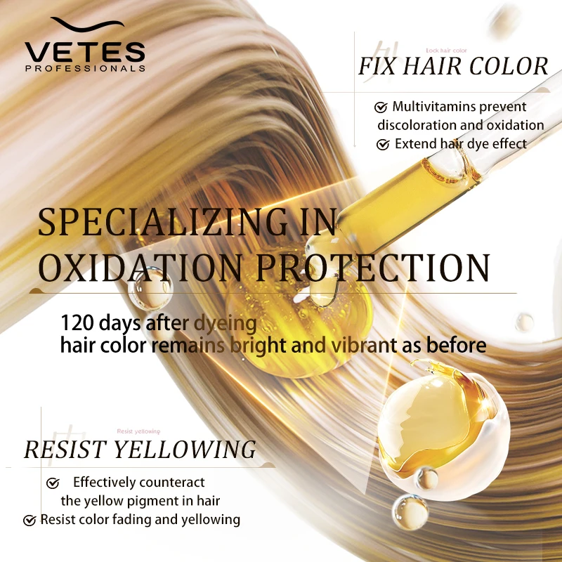 VETES Hair Mask Shampoo Replenish Faded Color 180ml Fix Color after Dye Hair Color Boosting Conditioner Enhance Color Hair Mask thumbnail 3