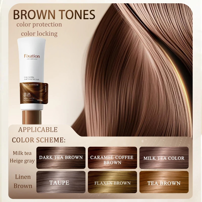 VETES Hair Mask Shampoo Replenish Faded Color 180ml Fix Color after Dye Hair Color Boosting Conditioner Enhance Color Hair Mask thumbnail 4