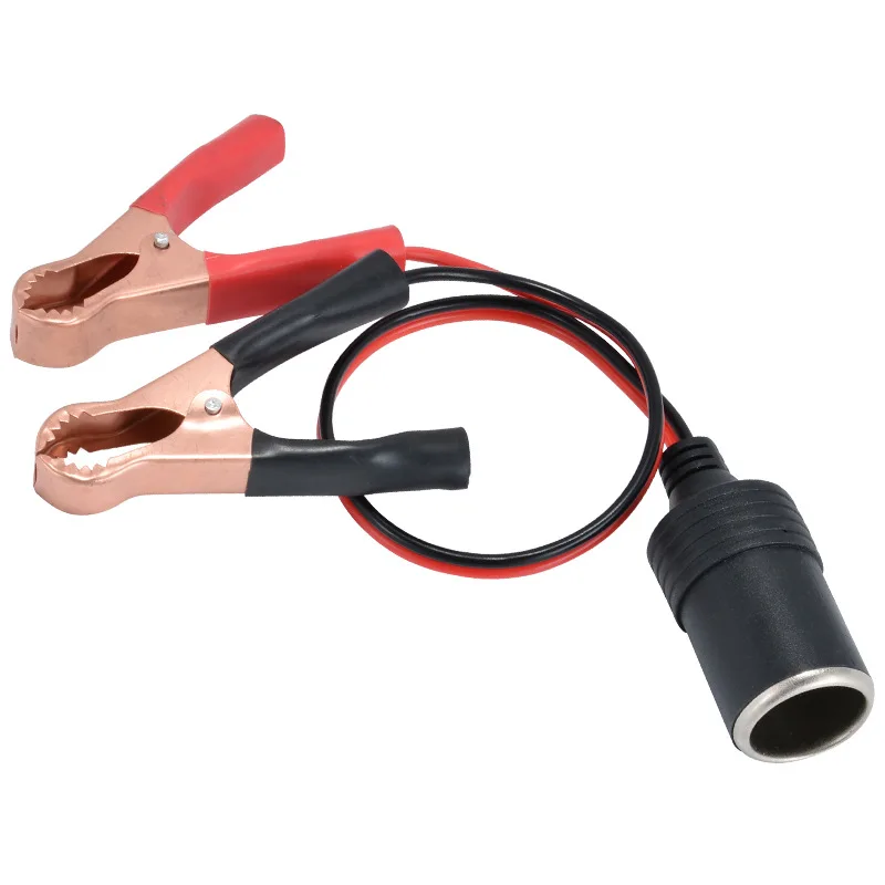 12V Car Battery Clip Adapter Cigarette Lighter Power Socket Adaptor Universal Automotive Use Random Connector Head Auto Socket thumbnail 2