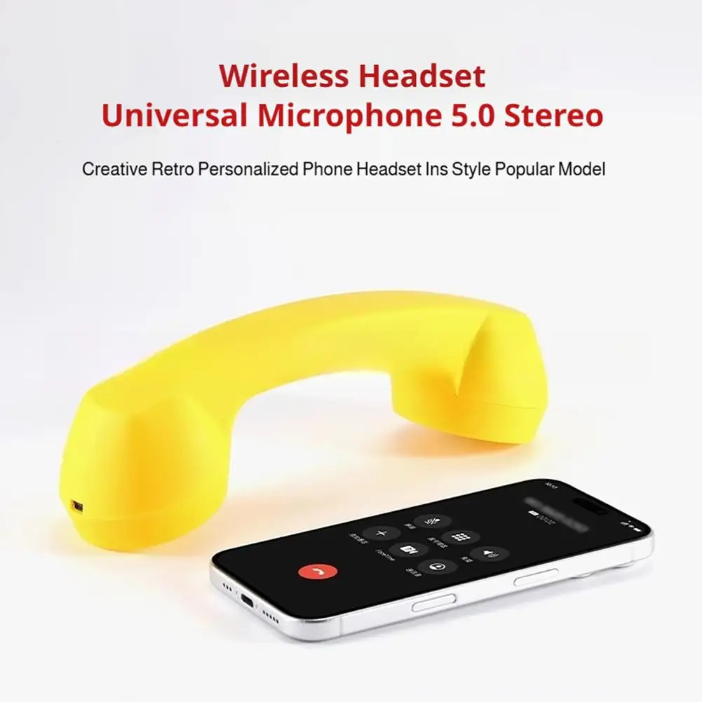 Retro Telephone Handset Wireless Bluetooth & Wired 3.5mm Receiver Classic Radiation-Proof Phone Mic Earphone for iPhone  thumbnail 4