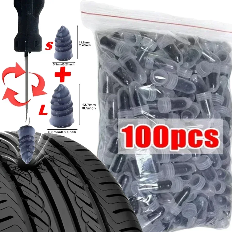 10-100PCS Car Vacuum Puncture Nails Rubbers Tapping Screws for Automotive Motorcycle Truck Bus and Agricultural Tyre Patching thumbnail 2