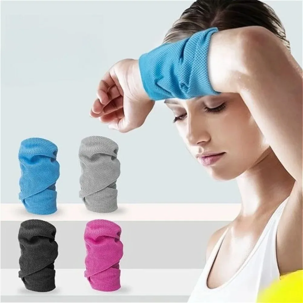 Portable Outdoor Sport Ice Towel Sweat Absorption Wrist Protector Quick-drying Cooling Wristband for Fitness Camping Running