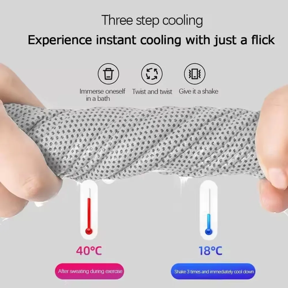 Portable Outdoor Sport Ice Towel Sweat Absorption Wrist Protector Quick-drying Cooling Wristband for Fitness Camping Running thumbnail 4