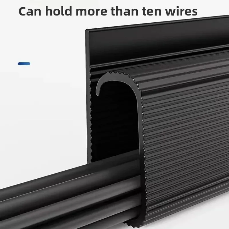 1pc 5.1x40cm Adhesive Under-Desk Cable Organizer Desktop Cable Tray Cables Management Raceway Office Desk Wire Hider thumbnail 4