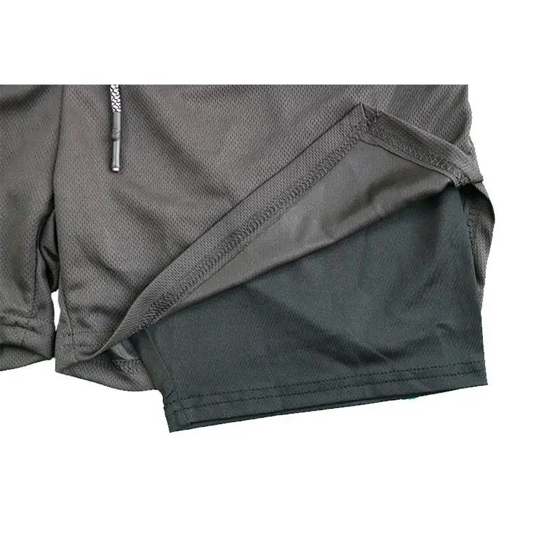 Men's Double Layer Fitness Shorts 2 in 1 Men Fitness Gym Training Sports Shorts Quick Dry Workout Jogging Double Deck Summer thumbnail 6