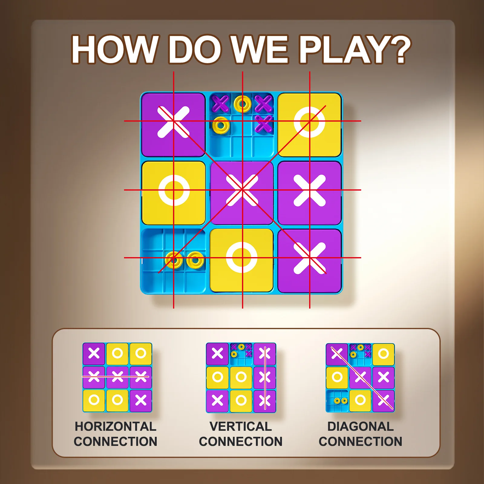 Nine Palace Grid Well shaped Chess Toy for Children's Puzzle Logic Thinking Training Double Interactive Desktop Game thumbnail 5