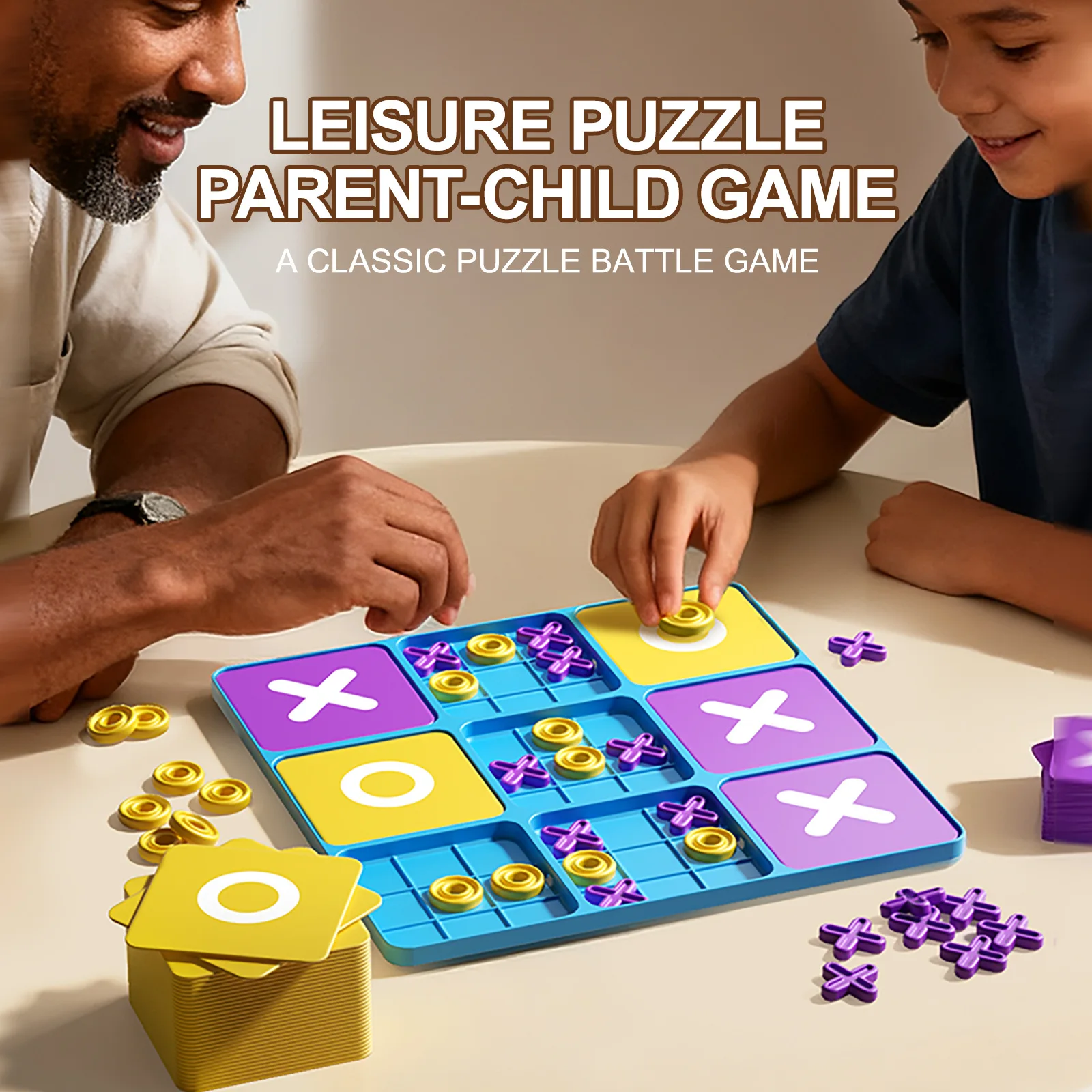 Nine Palace Grid Well shaped Chess Toy for Children's Puzzle Logic Thinking Training Double Interactive Desktop Game thumbnail 3