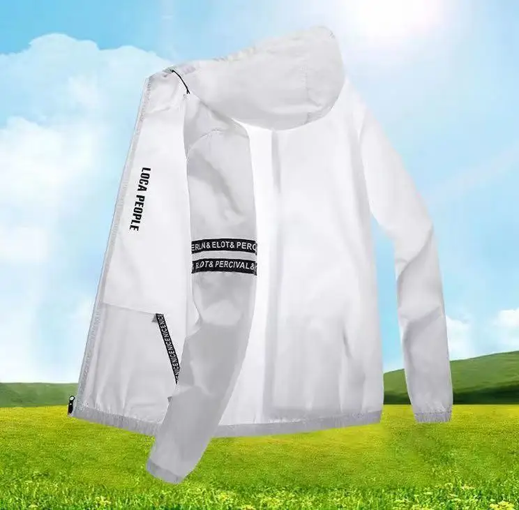 Summer Sun Protection Clothing Men's Casual Waterproof Quick-drying Bicycle Hooded Jacket Plus Size Hiking Thin Skin windbreaker thumbnail 4