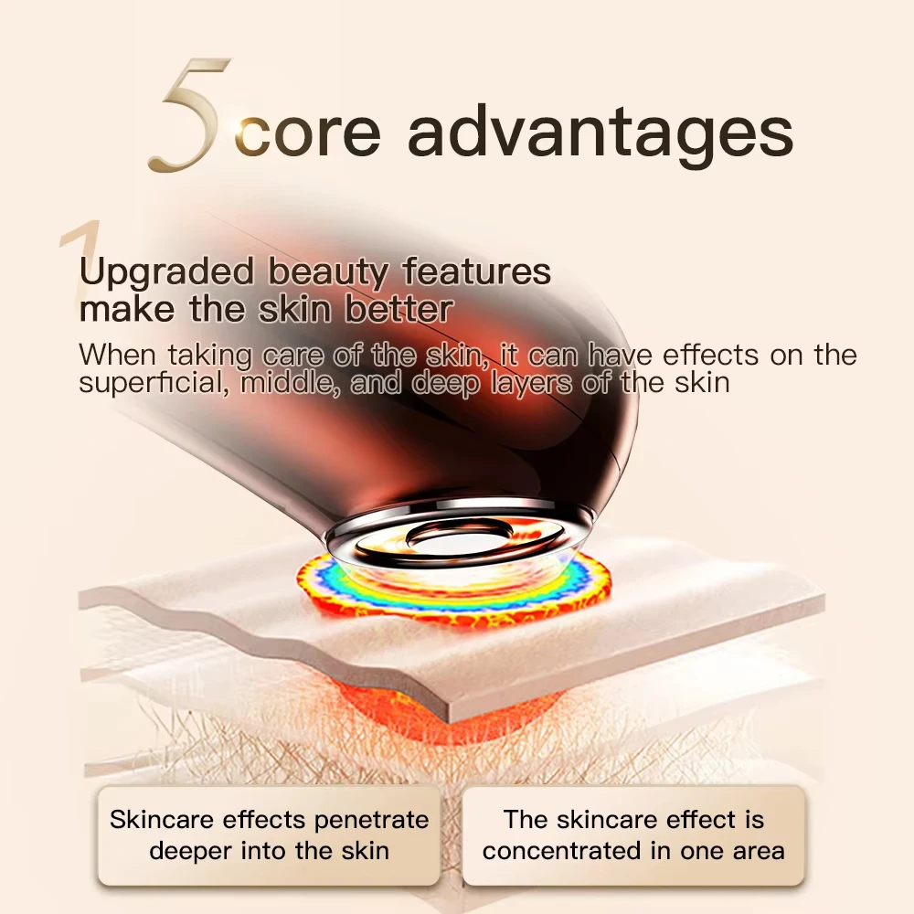 Skin Tightening Face Machine Facial Massager Light Therapy Microcurrent Device Home Use Anti Aging Wrinkle Reducer Lifting Tool thumbnail 2