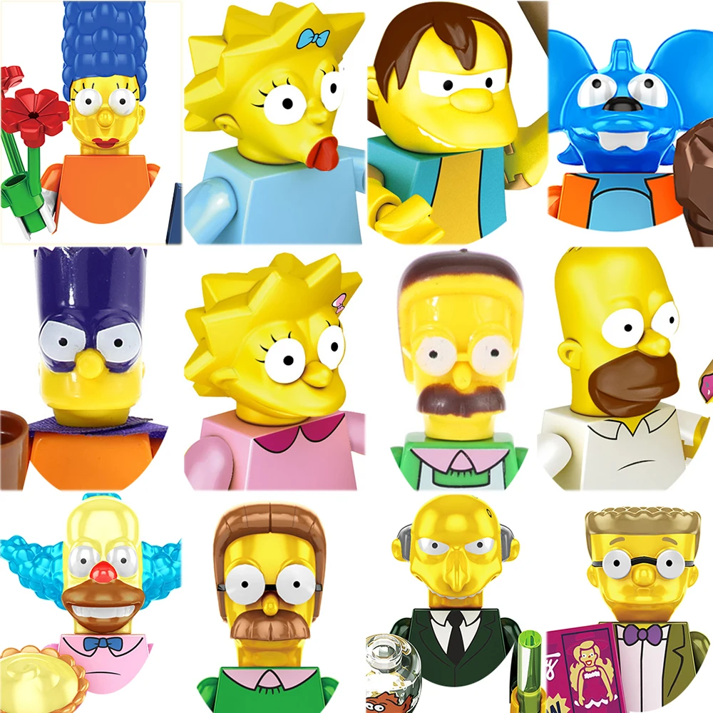 Simpson figure Mini Building Blocks Toy Gift – Homer, Marge, Bart, Lisa, Maggie Mini Figures Collectible Blocks