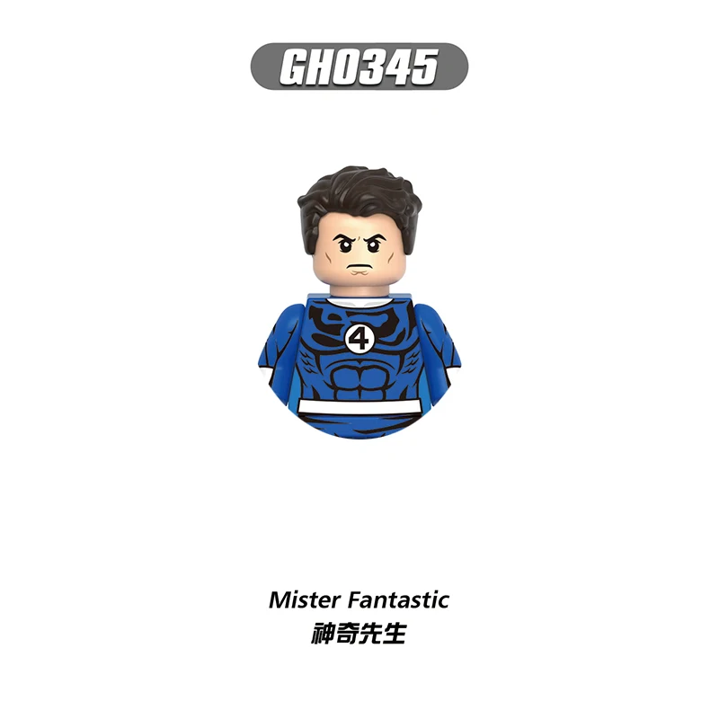 New Movie Game Bricks Fantastic Four Building Blocks Anime Cartoon Mini Action Figures Heads Assembly Toys Kids Birthday Gifts thumbnail 4