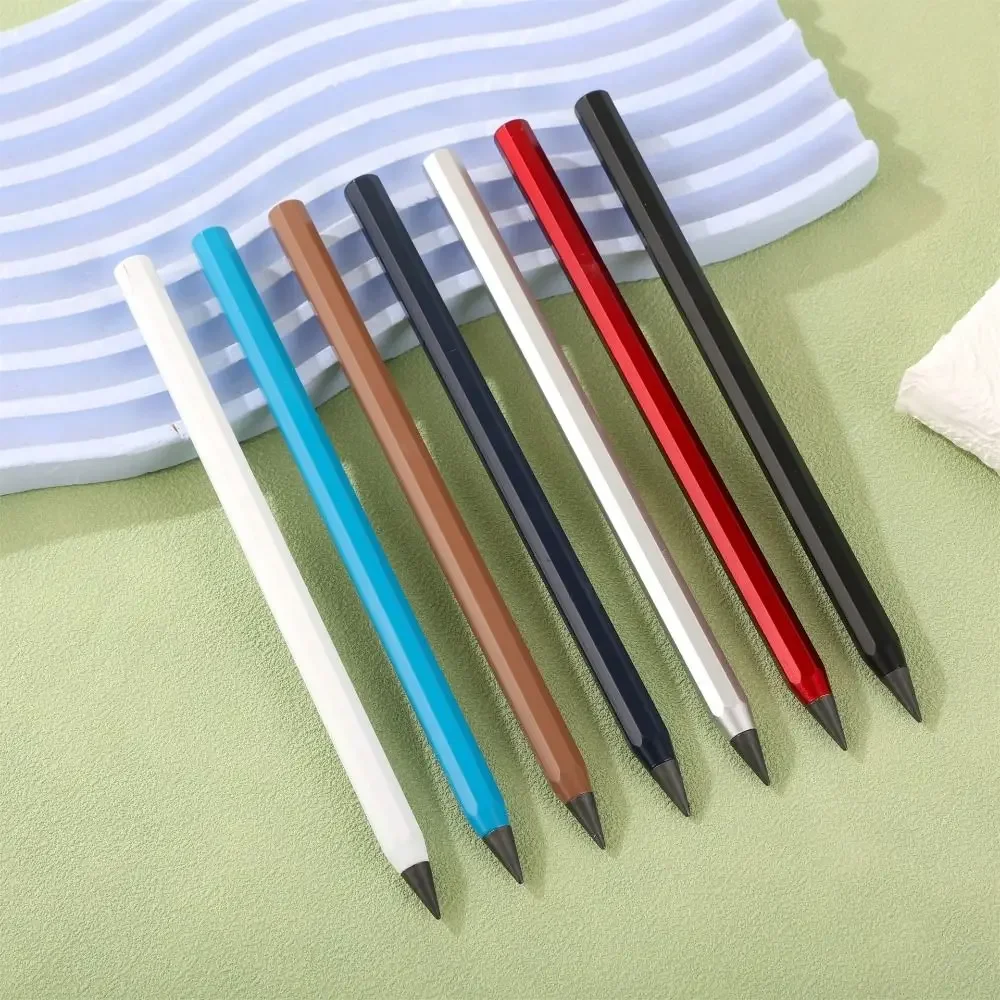Simple Metal Pencil No Ink Non-Sharpening Unlimited Writing Pencil Eternal Pencil Stationery thumbnail 2