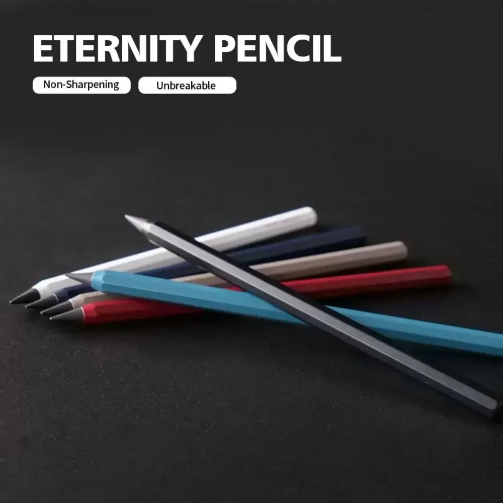 Simple Metal Pencil No Ink Non-Sharpening Unlimited Writing Pencil Eternal Pencil Stationery